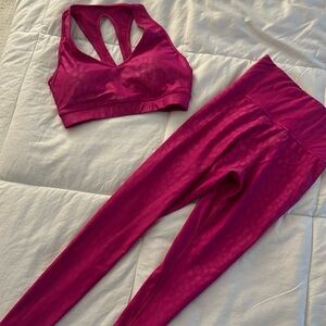 Carbon38 Pink Leopard Print Leggings & Sports Bra!🌺💕🩷